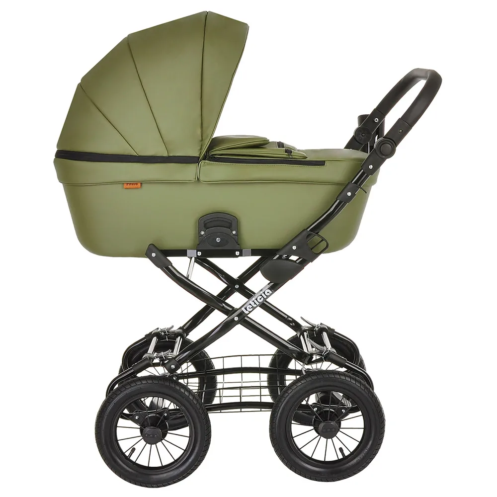 Коляска Pituso Leticia Classic люлька 100% экокожа, колесо D-12 — фото (2)