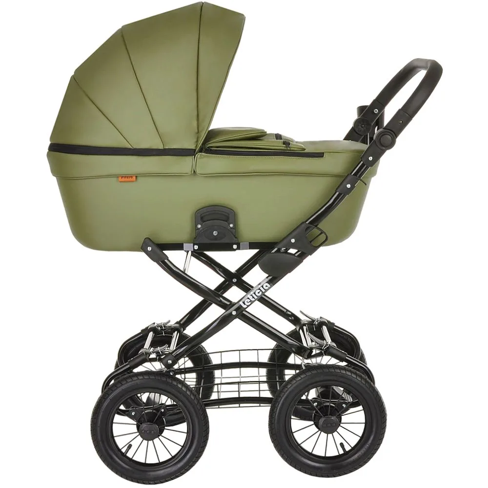 Коляска Pituso Leticia Classic люлька 100% экокожа, колесо D-12 (Питусо Летиция Классик) — фото (2)