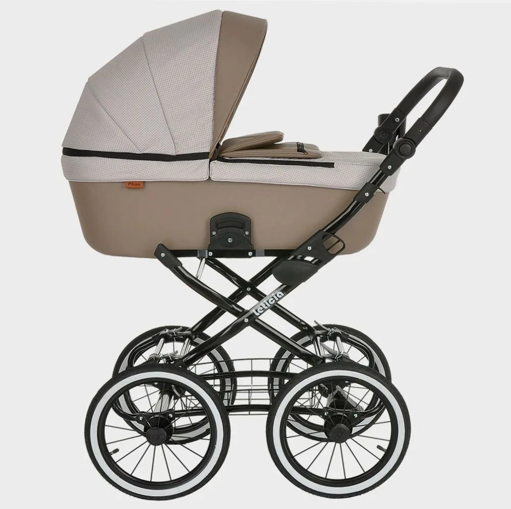 Коляска Pituso Leticia Classic люлька колесо D-14 (Питусо Летиция Классик), ракурс 2
