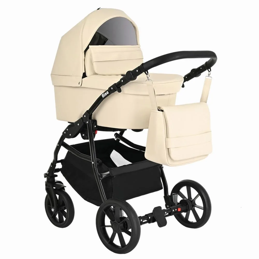Коляска Pituso Nino 2 в 1 экокожа (Питусо Нино), цвет Бежевый, ракурс 2